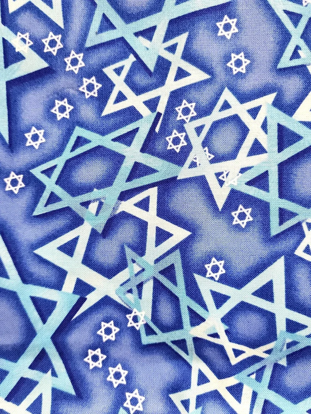Timeless Treasures Hanukkah Star Of David Blue Cotton Fabric